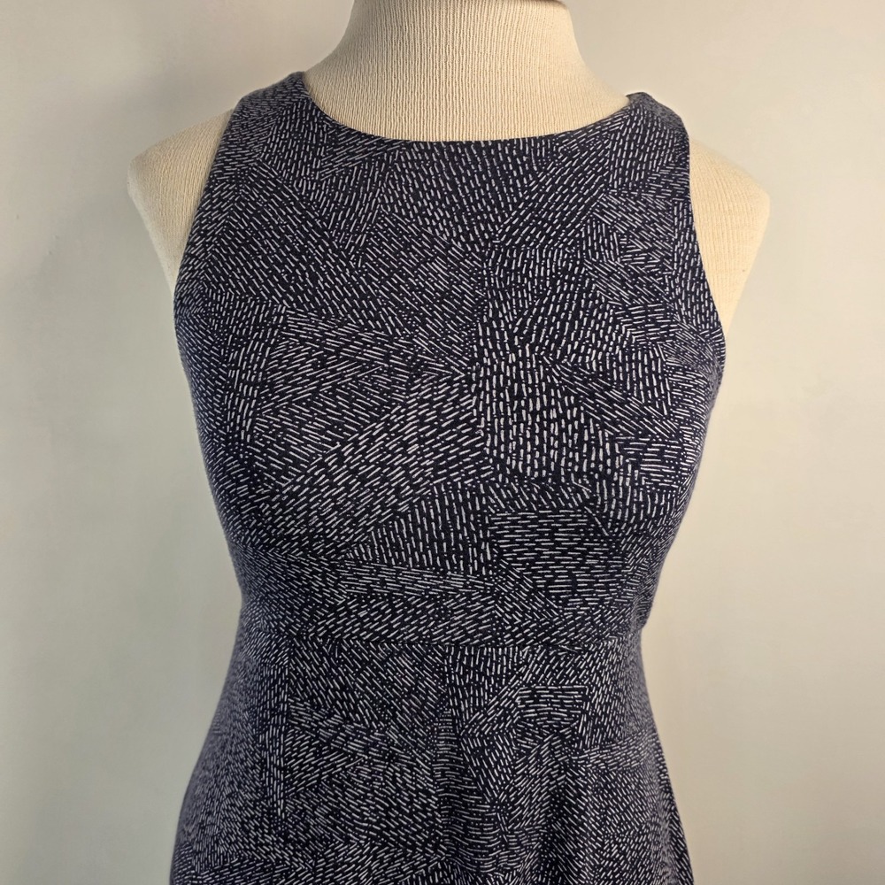 Athleta Women's High Neck A-Line Dress Blue Sleeveless SZ Small Stretchy - Picture 3 of 7